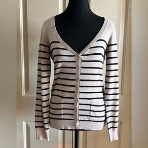 Dynamite Black and Cream Striped Cardigan